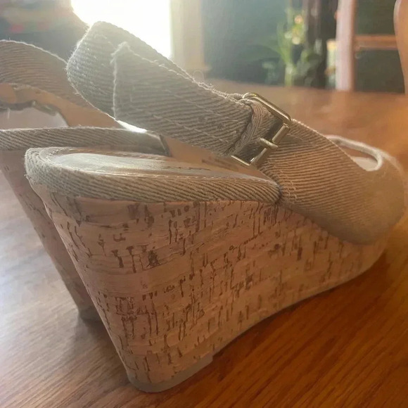 Maurices Cork Wedge Heels Sz 10 Danielle Slingback Open Toe Cute! EUC! Bin A - Picture 7 of 7